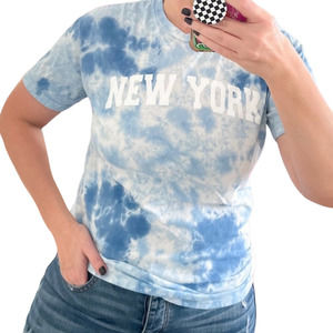 New York Blue Tie Dye Graphic Tee Bowery Supply Co